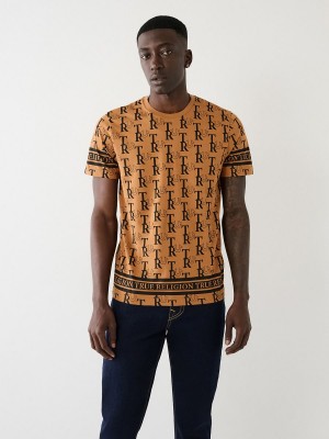 Acorn True Religion Allover Print T Shirts | 3675-AROIB