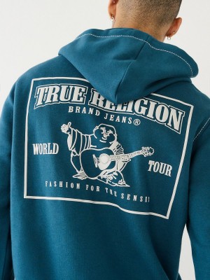 Agave True Religion Big T Zip Hoodie | 5961-HCMRF