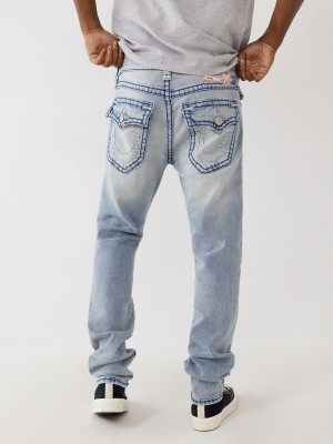 BEACON LIGHT WASH True Religion Rocco Super T Stitch Skinny Jeans | 7124-EYIRB