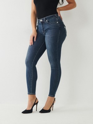 Beach Scape True Religion Halle Mid Rise Super Skinny Jeans | 6945-KCZVS