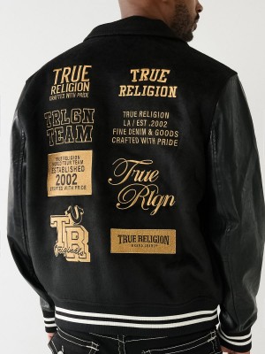 Black Alligator True Religion Varsity Jacket | 1942-TIGRP