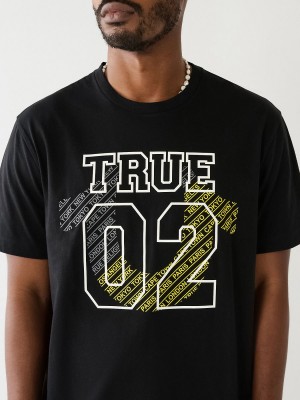 Black True Religion 02 Logo T Shirts | 0426-YGKPV