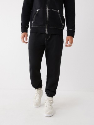 Black True Religion Big T Logo Jogger | 2165-GIEOF