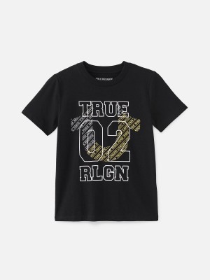 Black True Religion Boys 02 City Hs Logo T Shirts | 5021-NWUIC