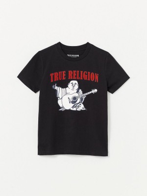 Black True Religion Boys Buddha Logo T Shirts | 9561-SLTYN