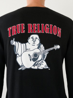 Black True Religion Buddha Logo Sweater | 8710-ZWETF