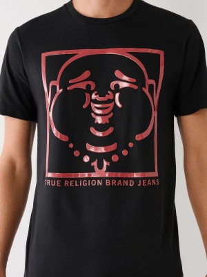 Black True Religion Buddha Logo T Shirts | 5721-XLKHM