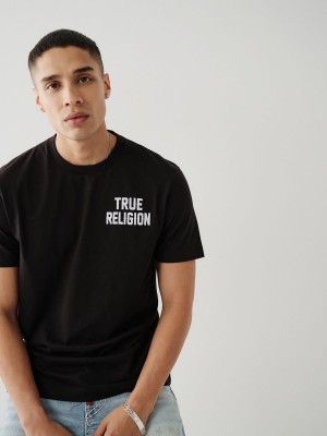 Black True Religion Buddha Logo T Shirts | 3190-QBLFZ