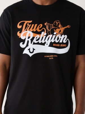 Black True Religion Buddha Relaxed T Shirts | 6890-WMVKX