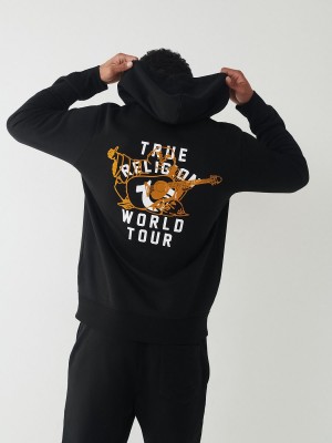 Black True Religion Buddha Zip Hoodie | 6429-QIBDC