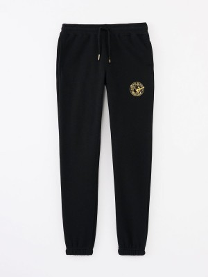 Black True Religion Girls Logo Jogger | 3042-UHAJD