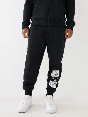 Black True Religion Logo Jogger | 0637-DYENJ