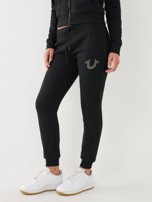 Black True Religion Logo Jogger | 1865-EBLUJ