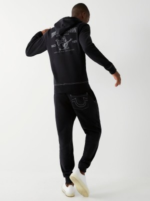 Black True Religion Logo Jogger | 6280-YZLXD