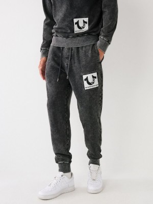 Black True Religion Logo Patch Jogger | 7018-FRPLH