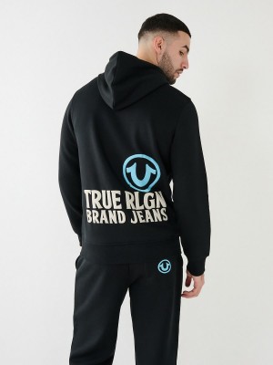 Black True Religion Puff Trbj Zip Up | 5981-GQTZE