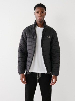 Black True Religion Puffer Jacket | 2150-GZVYM