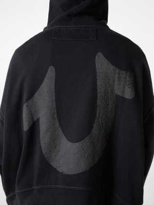 Black True Religion Sebastien Ami X Logo Hoodie | 4291-XPUKG