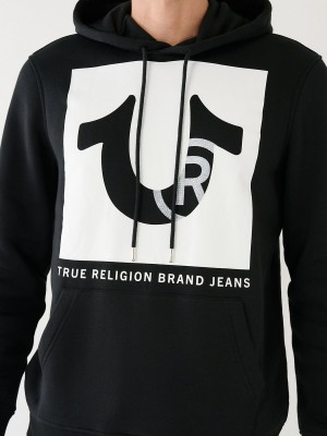 Black True Religion Studded Logo Hoodie | 5913-ENJAM