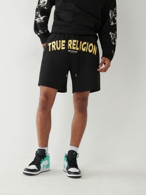 Black True Religion Sweat Shorts | 6012-VEDFP