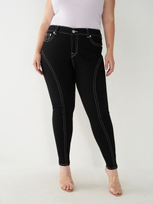 Body Rinse Black True Religion Plus Jennie Mid Rise Curvy Skinny Jeans | 5904-KQEAF