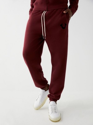 Burgundy True Religion Classic Logo Jogger | 6795-VQFUS