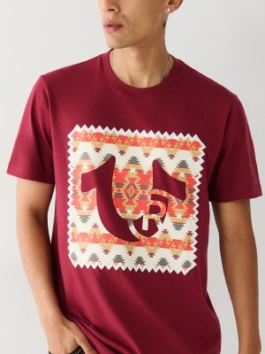 Cranberry True Religion Graphic Logo T Shirts | 8742-RFESQ