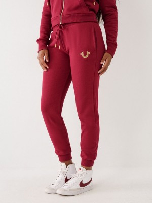 Cranberry True Religion Logo Jogger | 4812-CIPAG