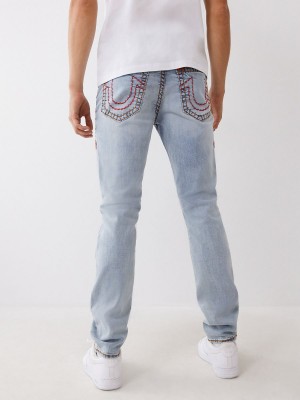 DREAM CAUGHT LIGHT WASH True Religion Rocco Super T Stitch Skinny Jeans | 4869-CSAYT