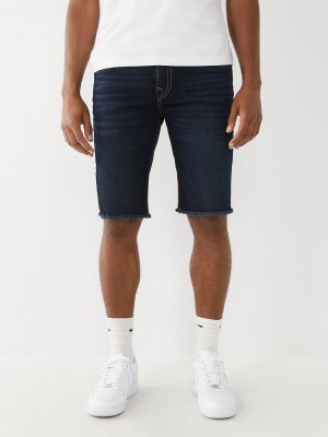 Dark Wash True Religion Ricky Big T Straight Shorts | 8796-AQPEX