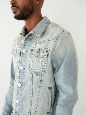 Denim True Religion Jimmy Super T Rope Stitch Denim Jacket | 2753-ODNRW