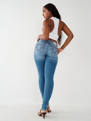 Desert Canary True Religion Stella Super T Stitch Skinny Jeans | 4985-FDWOI