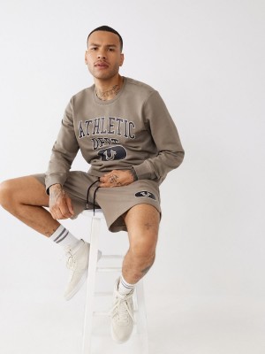 Dirty Smaragd True Religion Athletic Crewneck Sweatshirt | 4793-ZCQGW