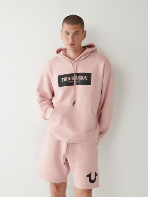 Dull Pink True Religion Logo Relaxed Hoodie | 6950-LDCHM