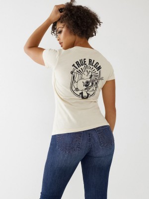 Fog True Religion Logo V T Shirts | 2543-RNBCF