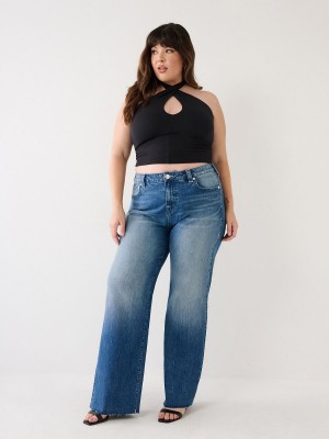 GHOST WAVE True Religion Plus Leila High Rise Wide Leg Jeans | 0368-HDPES