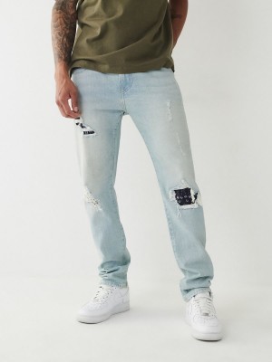 HARPETH LIGHT WASH WITH RIPS True Religion Rocco Big T Skinny Jeans 32" | 8073-FPJIG