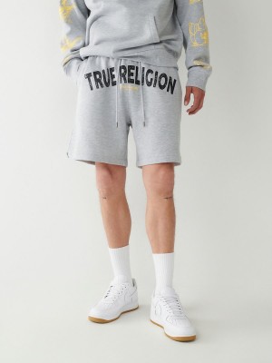 Heather Grey True Religion Sweat Shorts | 3892-EODGW