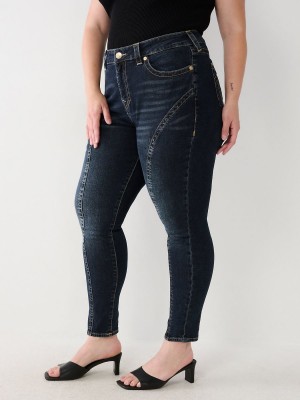 Hydrangea True Religion Plus Jennie Mid Rise Curvy Skinny Jeans | 7908-NBWKU