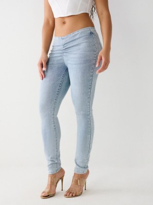 IBCL True Religion Low Rise Ruched Skinny Jeans | 8042-RMPYJ