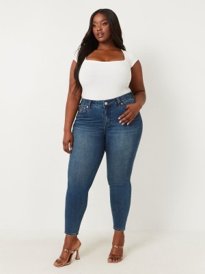 IGLM True Religion Plus Jennie Mid Rise Super Skinny Jeans | 3921-VEKXJ