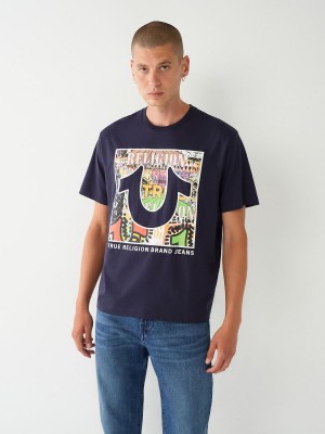 IRIS True Religion Graphic Relaxed T Shirts | 8417-BEYMZ