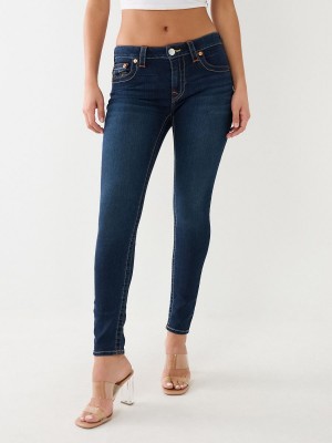 Indigo Upgrade True Religion Jennie Mid Rise Curvy Skinny Jeans | 8260-FRUHK