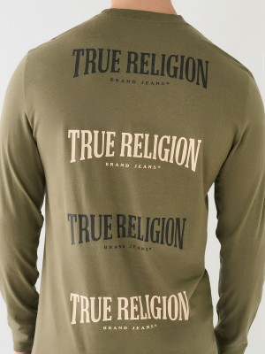 Kalamata True Religion Logo Long Sleeve T Shirts | 0821-CHTRV