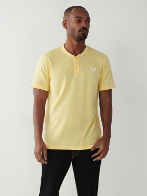 Lemon True Religion Henley T Shirts | 2873-ROEAF