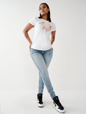 Light Desires Worn True Religion Jennie Super T Curvy Skinny Jeans | 2349-GSQBR