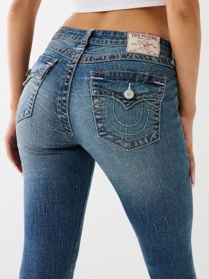 Macau True Religion Jennie Mid Rise Flap Super Skinny Jeans | 6523-GTEHM