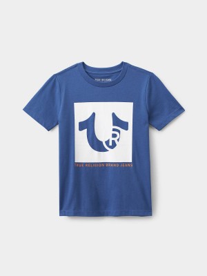 Matte Navy True Religion Boys Horseshoe T Shirts | 0761-DLPUH