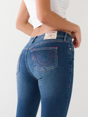 Medium Flake True Religion Billie Mid Rise Straight Jeans | 0214-WEOUH