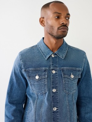 Medium Flake True Religion Classic Denim Jacket | 5193-AXENY